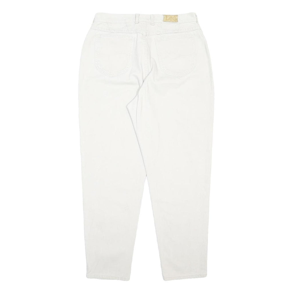 LEE Womens White Relaxed Jeans Cotton W32 L29 Classic Fit Zip Closure