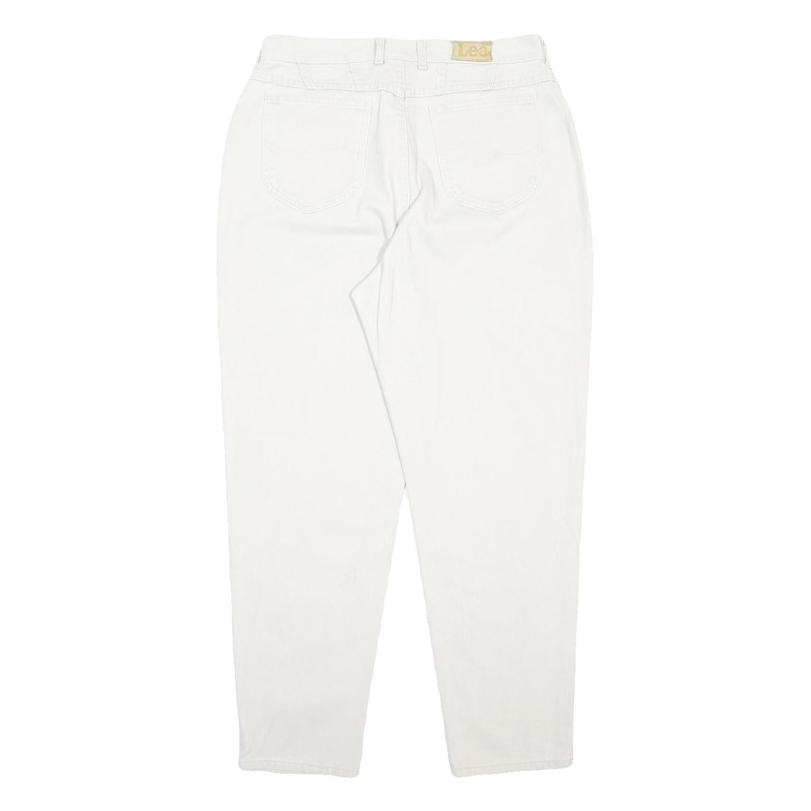 LEE Womens White Relaxed Jeans Cotton W32 L29 Classic Fit Zip Closure
