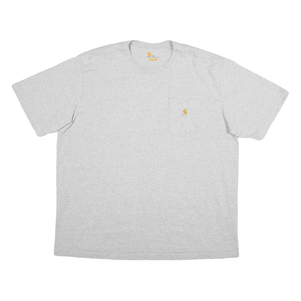CARHARTT Mens Grey & Yellow Pocket T-Shirt 2XL Short Sleeve Crew Neck Workwear