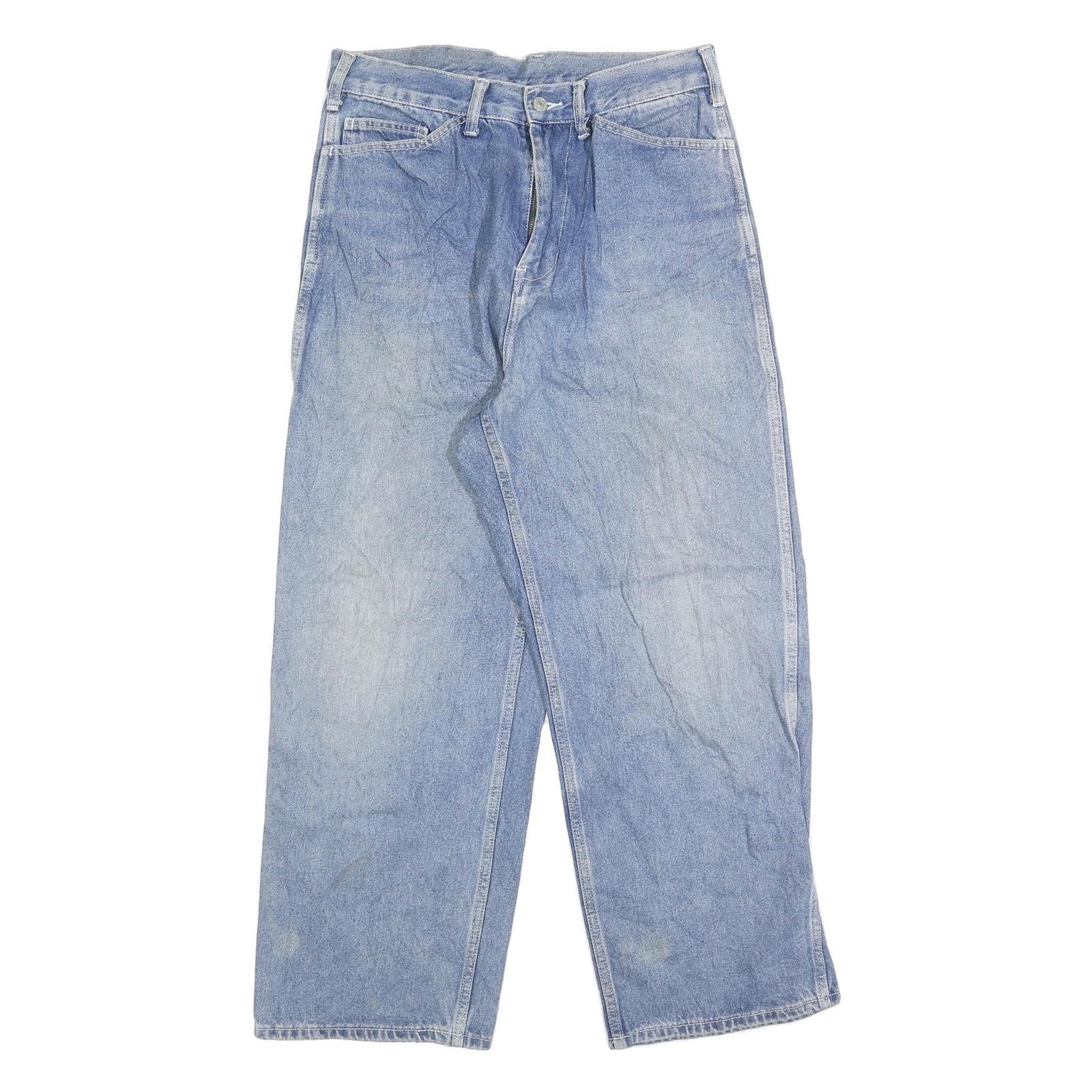 Mens Relaxed Blue Denim Cotton Blend Jeans W30 L27 Casual Zip Closure