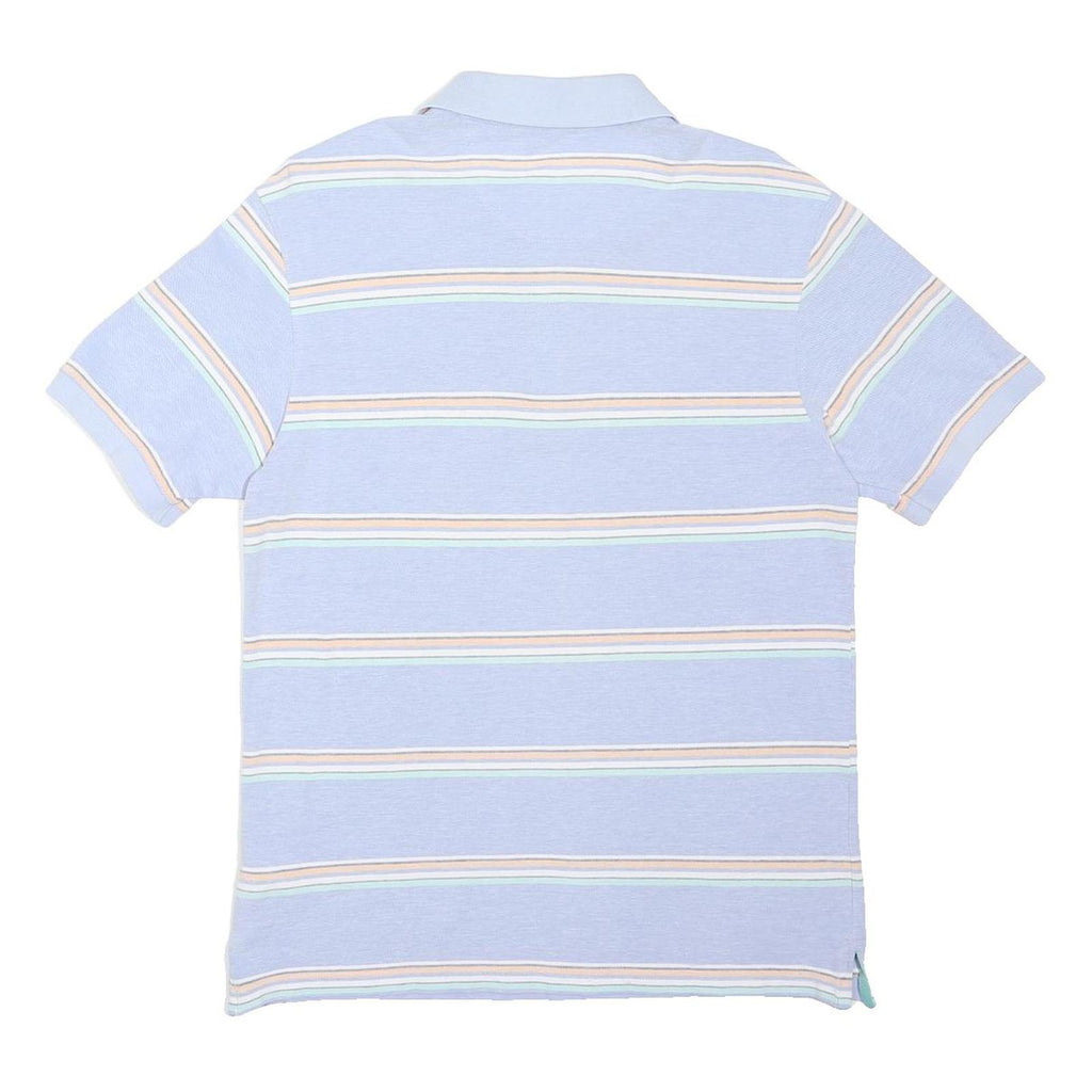 BLUE HARBOUR Mens Blue Striped Short Sleeve Polo Shirt S Cotton Casual