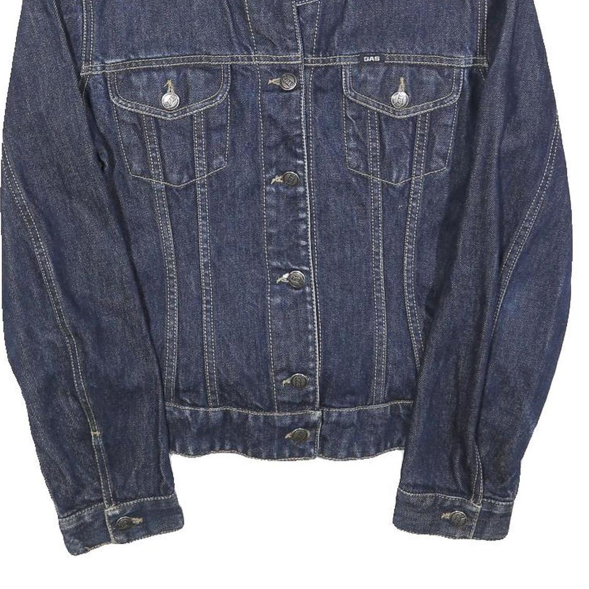 GAS Womens Blue Denim Jacket M Cotton Button Classic Casual Stylish