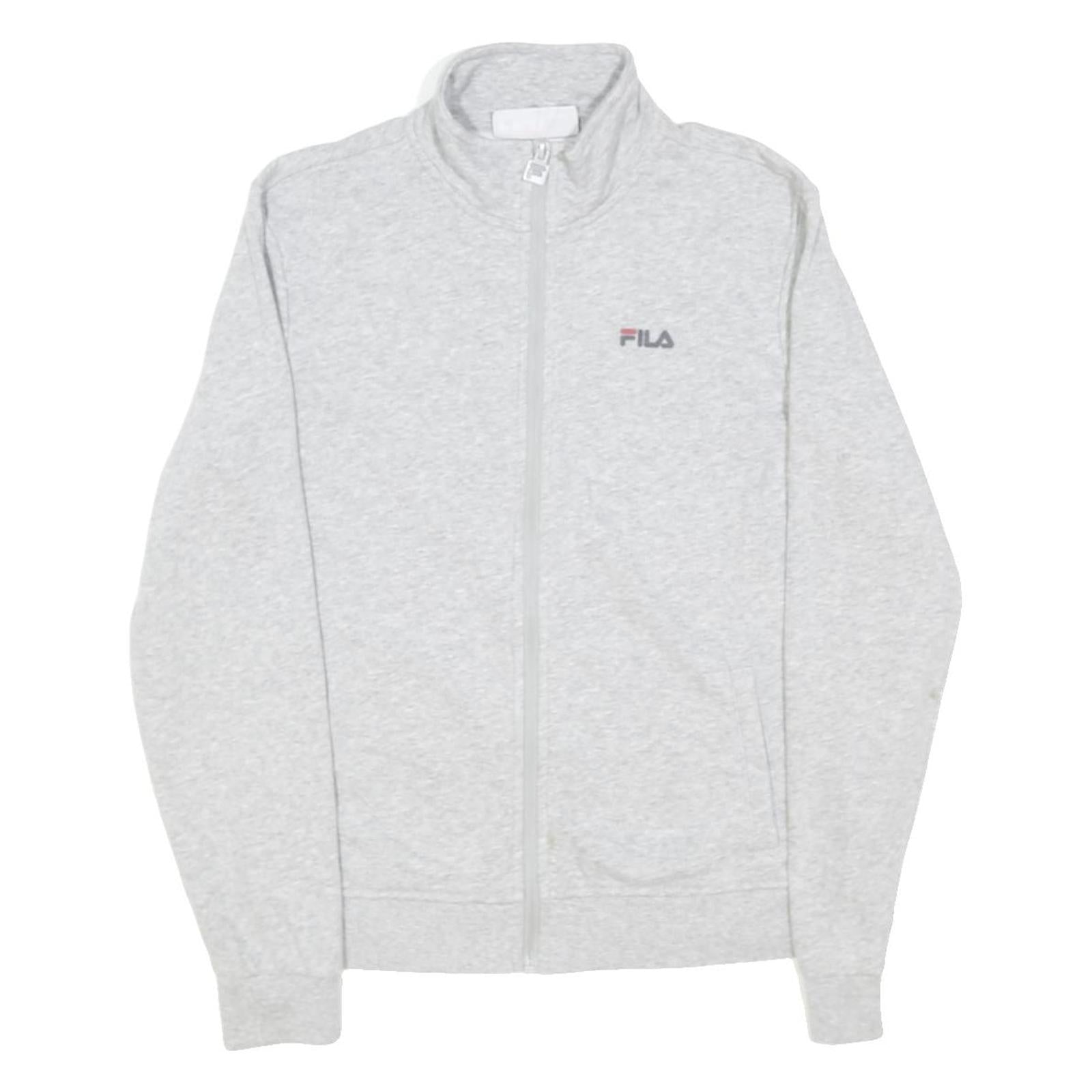 FILA Womens Grey Zip Jacket XS Cotton Blend Plain Casual Lightweight Logo