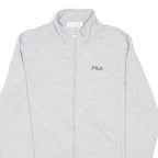 FILA Womens Grey Zip Jacket XS Cotton Blend Plain Casual Lightweight Logo