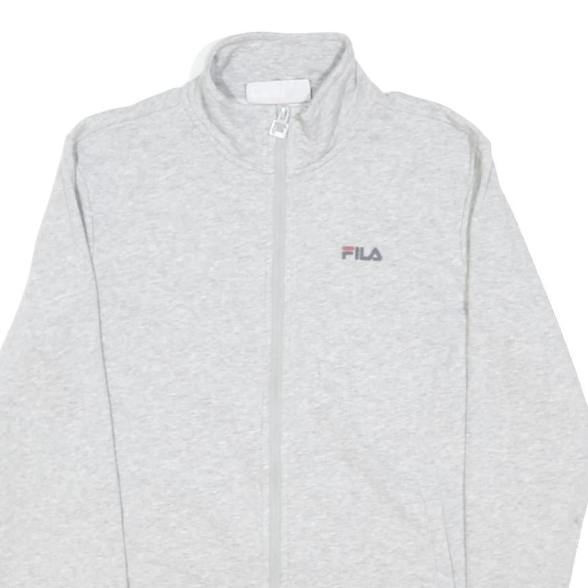 FILA Womens Grey Zip Jacket XS Cotton Blend Plain Casual Lightweight Logo