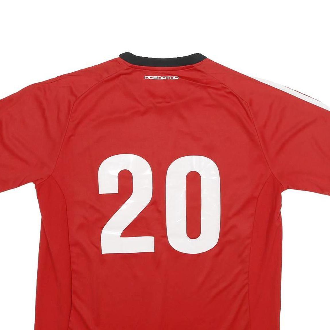 ADIDAS Mens Red Classic T-Shirt M Short Sleeve Crew Neck Sports Number 20