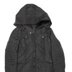 GUESS Womens Puffer Jacket Black Hooded M