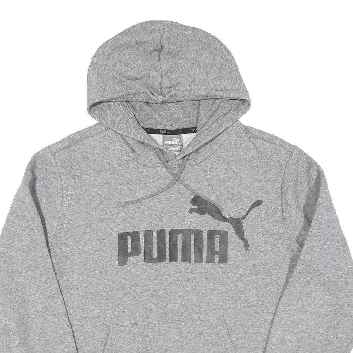 PUMA Womens Grey Hoodie XS Cotton Pullover Casual Sportswear
