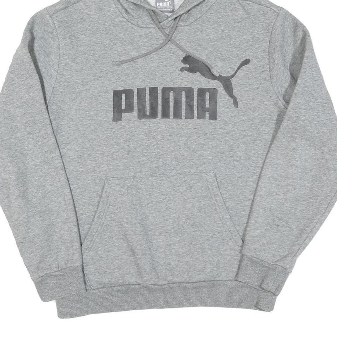 PUMA Womens Grey Hoodie XS Cotton Pullover Casual Sportswear