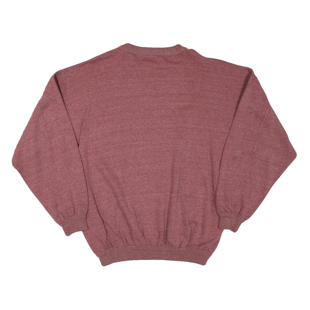 Mens Red Cotton Blend Sweatshirt L Athletic Crew Neck Long Sleeve Casual