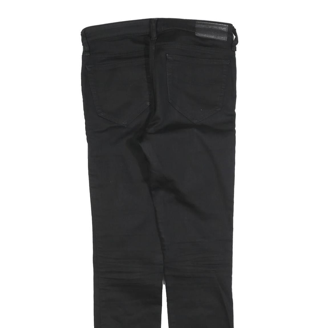 DIESEL Womens Slim Black Denim Jeans W28 L30 Cotton Blend Zip Casual Stylish