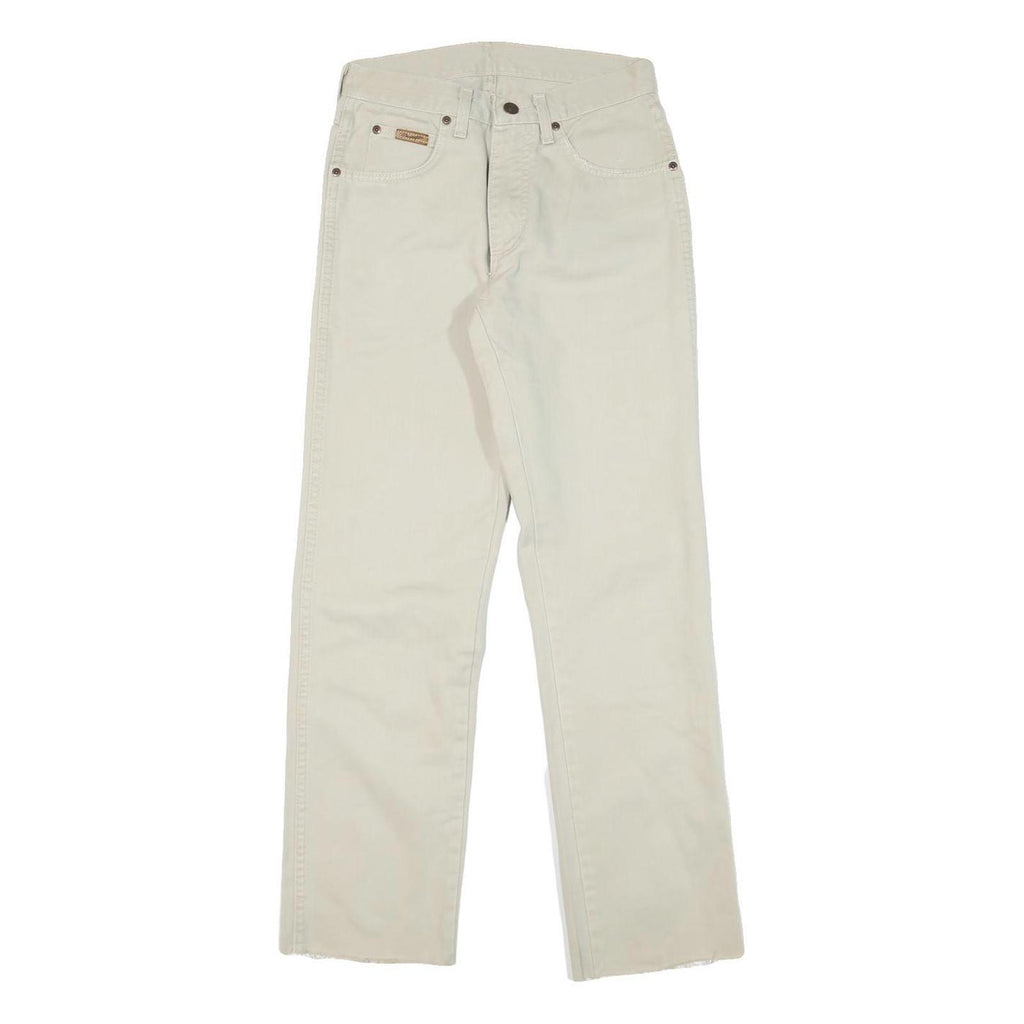 WRANGLER Mens Regular Fit Jeans White Cotton Blend W26 L28 Zip Tailored Casual