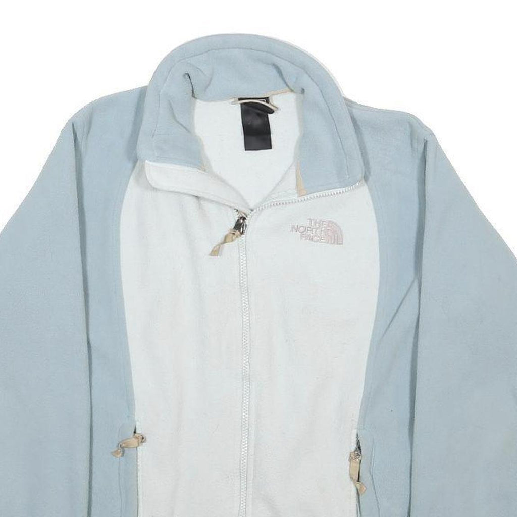 THE NORTH FACE Womens Blue & White Zip Up Polyester Fleece M Jacket Outdoor