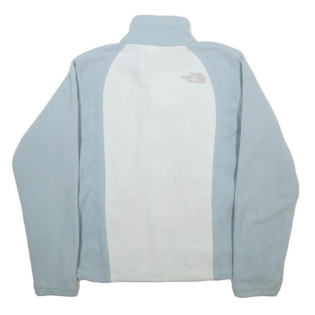 THE NORTH FACE Womens Blue & White Zip Up Polyester Fleece M Jacket Outdoor