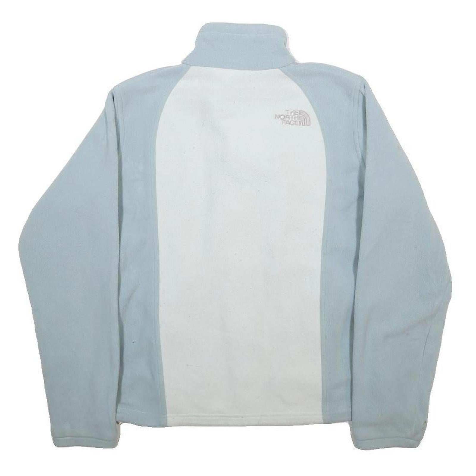 THE NORTH FACE Womens Blue & White Zip Up Polyester Fleece M Jacket Outdoor