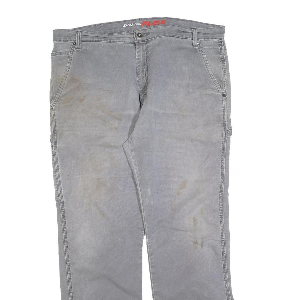DICKIES Mens Grey Relaxed Straight Denim W38 L32 Workwear Zip Closure