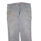 DICKIES Mens Grey Relaxed Straight Denim W38 L32 Workwear Zip Closure