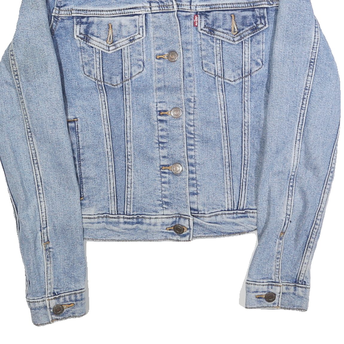 LEVI'S Womens Blue Denim Jacket S Cotton Button Closure Classic Fit Lightweight
