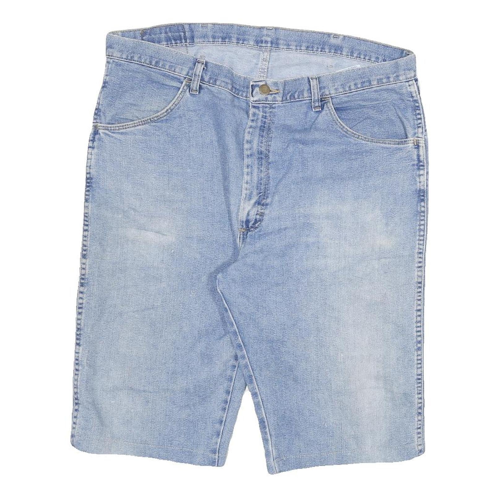 WRANGLER Mens Denim Shorts Light Blue XL W36 Classic Cotton Blend Casual