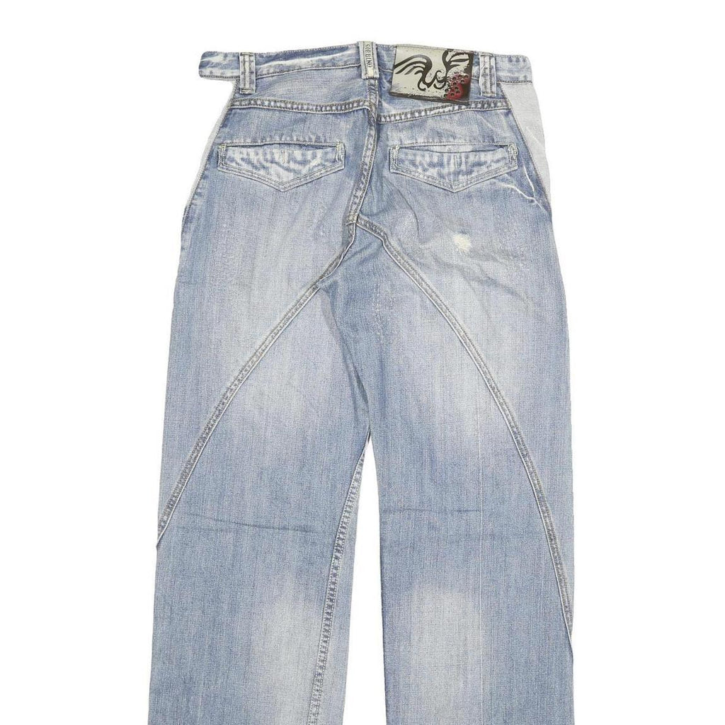 SORBINO Mens Jeans Blue Regular Straight Denim Light W32 L34 Distressed