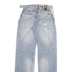 SORBINO Mens Jeans Blue Regular Straight Denim Light W32 L34 Distressed