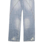 SORBINO Mens Jeans Blue Regular Straight Denim Light W32 L34 Distressed