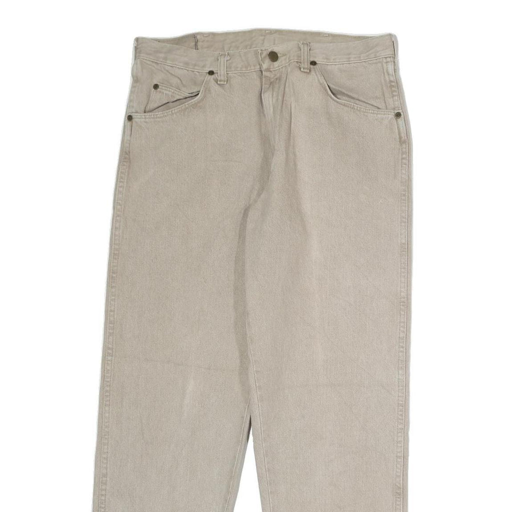 WRANGLER Mens Jeans Beige Regular Straight Denim Light W30 L34 Classic Fit Zip