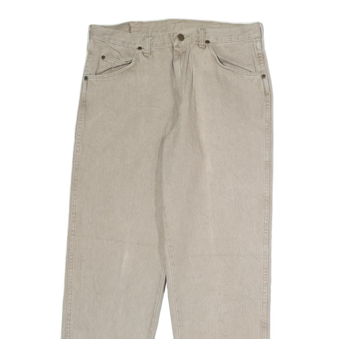 WRANGLER Mens Jeans Beige Regular Straight Denim Light W30 L34 Classic Fit Zip
