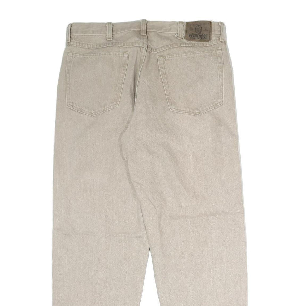 WRANGLER Mens Jeans Beige Regular Straight Denim Light W30 L34 Classic Fit Zip