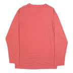 POLO RALPH LAUREN Mens Coral Blue Long Sleeve V-Neck T-Shirt Cotton Blend L