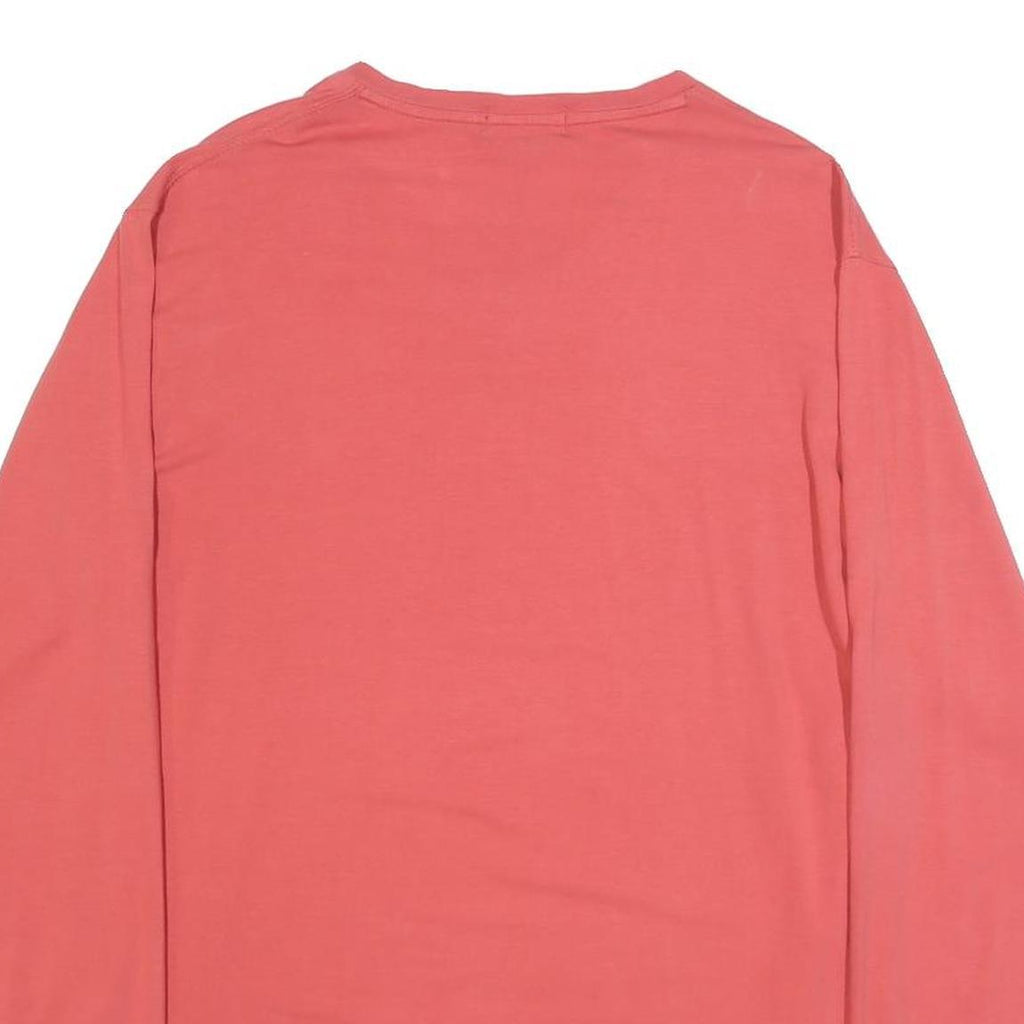 POLO RALPH LAUREN Mens Coral Blue Long Sleeve V-Neck T-Shirt Cotton Blend L