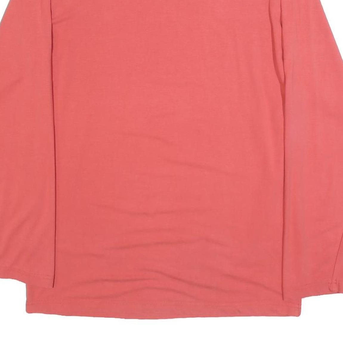 POLO RALPH LAUREN Mens Coral Blue Long Sleeve V-Neck T-Shirt Cotton Blend L