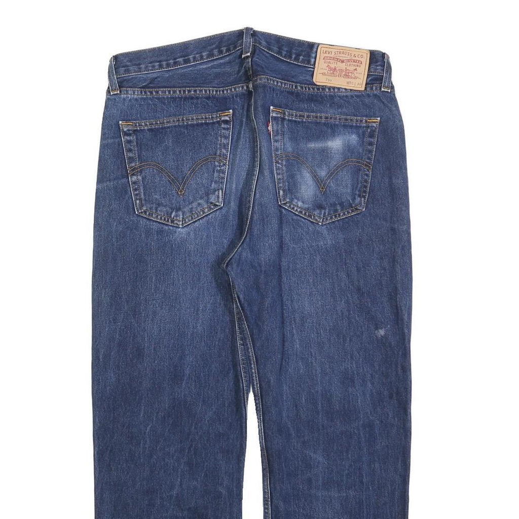 LEVI'S 751 Mens Jeans Blue Relaxed Straight Denim Medium W36 L27 Classic Style