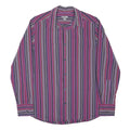 H&M Mens Purple & Pink Striped Shirt M Cotton Blend Long Sleeve Casual