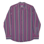 H&M Mens Purple & Pink Striped Shirt M Cotton Blend Long Sleeve Casual