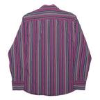 H&M Mens Purple & Pink Striped Shirt M Cotton Blend Long Sleeve Casual