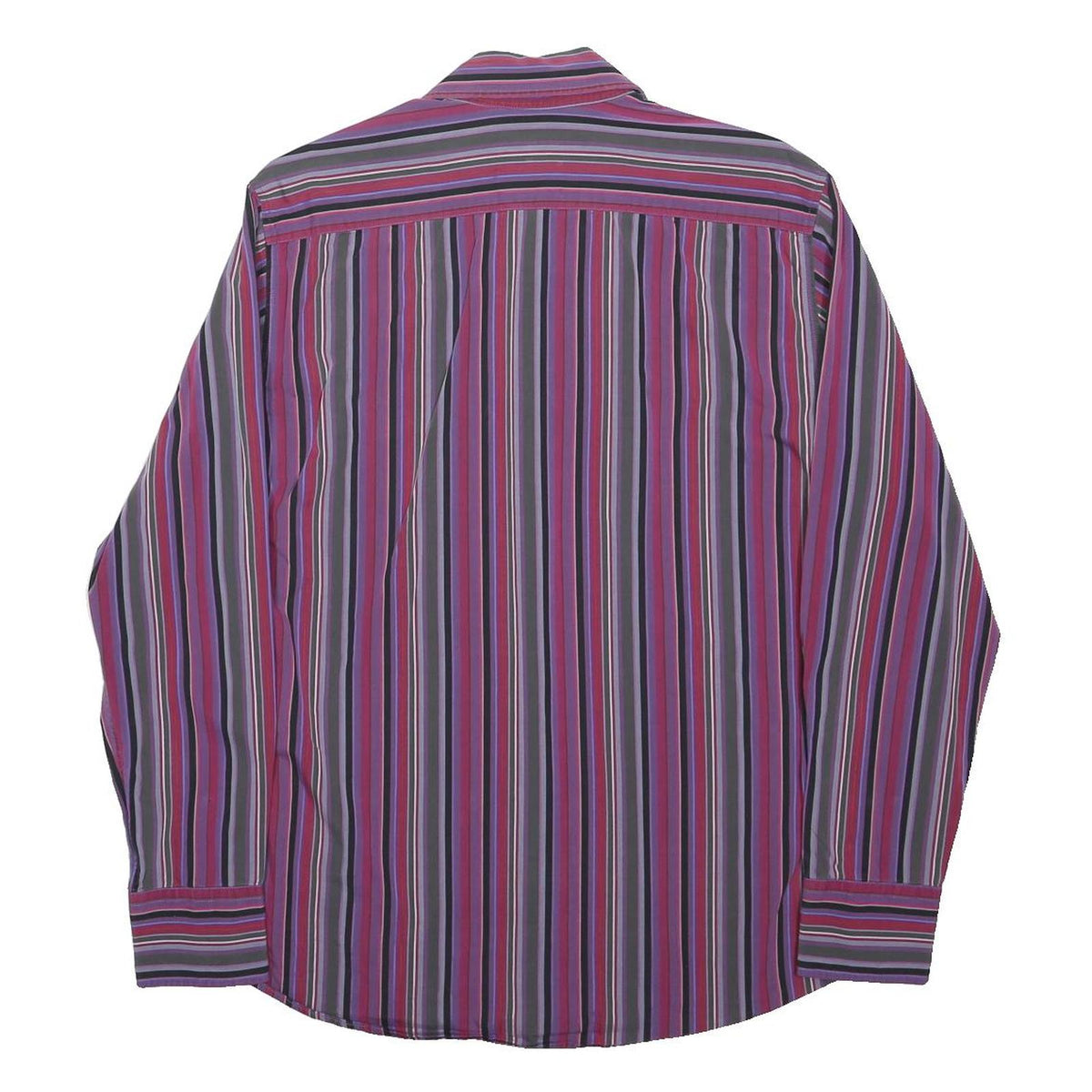 H&M Mens Purple & Pink Striped Shirt M Cotton Blend Long Sleeve Casual