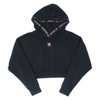 ADIDAS Cropped Womens Black Hoodie UK 6