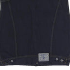 COSTELLO Mens Black Cotton Blend Denim Jacket L Button Sleeveless Classic Vest