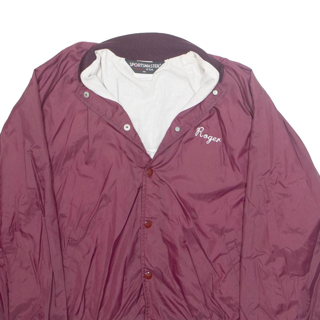 SPORTSMASTER Mens Varsity Jacket Red Nylon USA 2XL