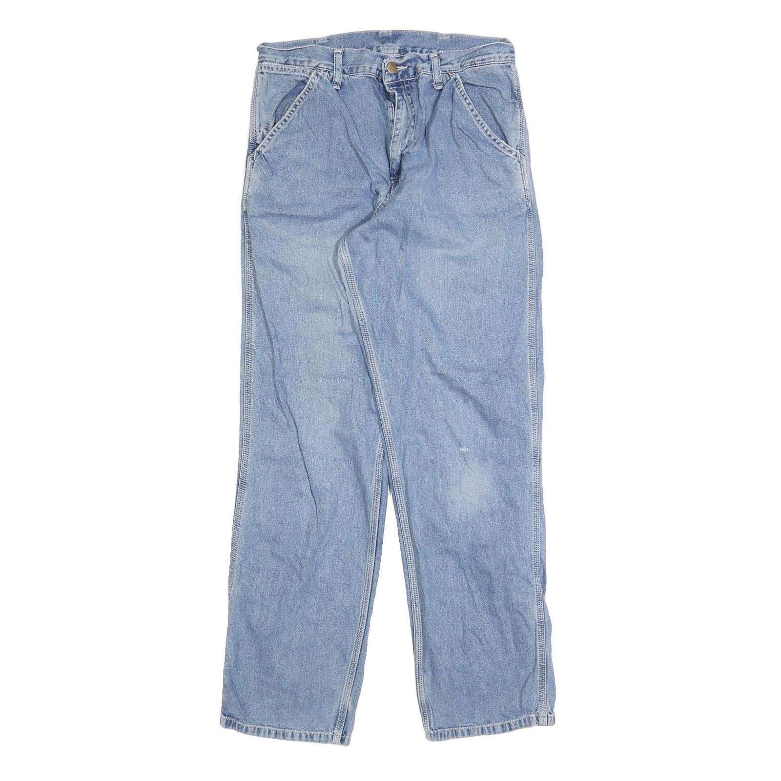 CARHARTT Mens Regular Fit Blue Denim Jeans W28 L32 Classic Cotton Blend Zip