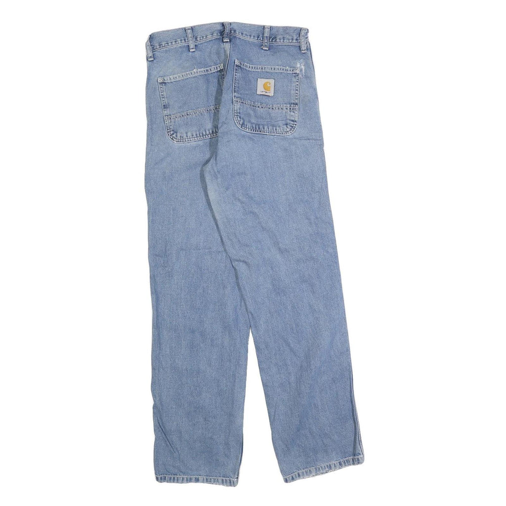 CARHARTT Mens Regular Fit Blue Denim Jeans W28 L32 Classic Cotton Blend Zip