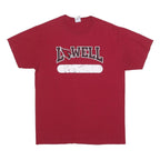 JERZEES Mens Red Lowell Graphic T-Shirt M Short Sleeve Crew Neck Collegiate