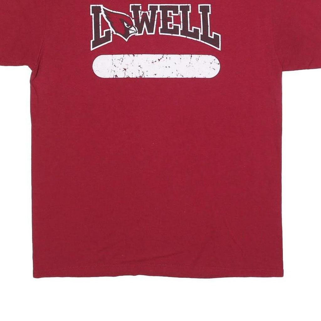 JERZEES Mens Red Lowell Graphic T-Shirt M Short Sleeve Crew Neck Collegiate
