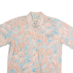COOKE STREET Mens Blue & Beige Cotton Short Sleeve Shirt M Tropical Leaf Print