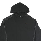 ADIDAS Womens Black Cotton Blend Hoodie UK 14 Three Stripe Casual