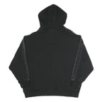 ADIDAS Womens Black Cotton Blend Hoodie UK 14 Three Stripe Casual