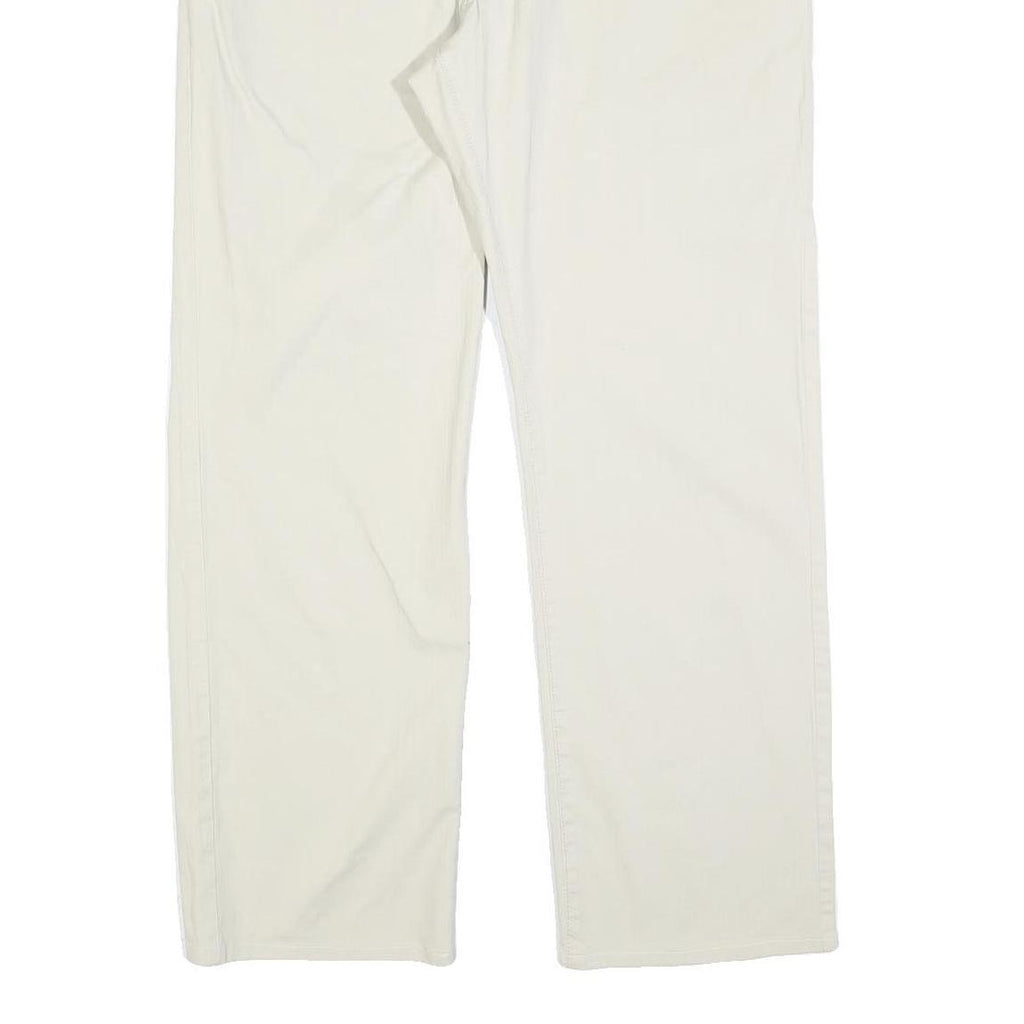 PIERRE CARDIN Mens Cotton Blend White Regular Straight Trousers W38 L30 Classic