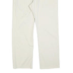 PIERRE CARDIN Mens Cotton Blend White Regular Straight Trousers W38 L30 Classic