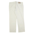 PIERRE CARDIN Mens Cotton Blend White Regular Straight Trousers W38 L30 Classic